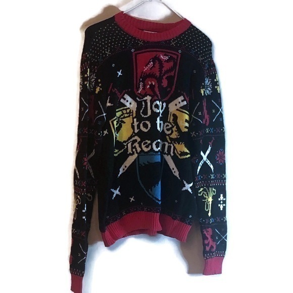 HBO Game Of Thrones Ugly Christmas Sweater  "Joy To The Realm" Small - Picture 1 of 6